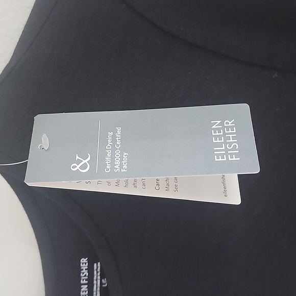 NWT Eileen Fisher Viscose Jersey stretch dress in black size Large - Picture 4 of 6